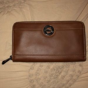Longchamp brown leather wallet